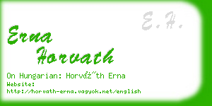 erna horvath business card